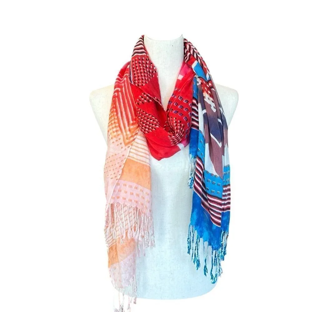 Women's Dressy Scarf Pattern Print Multi Color - Summer